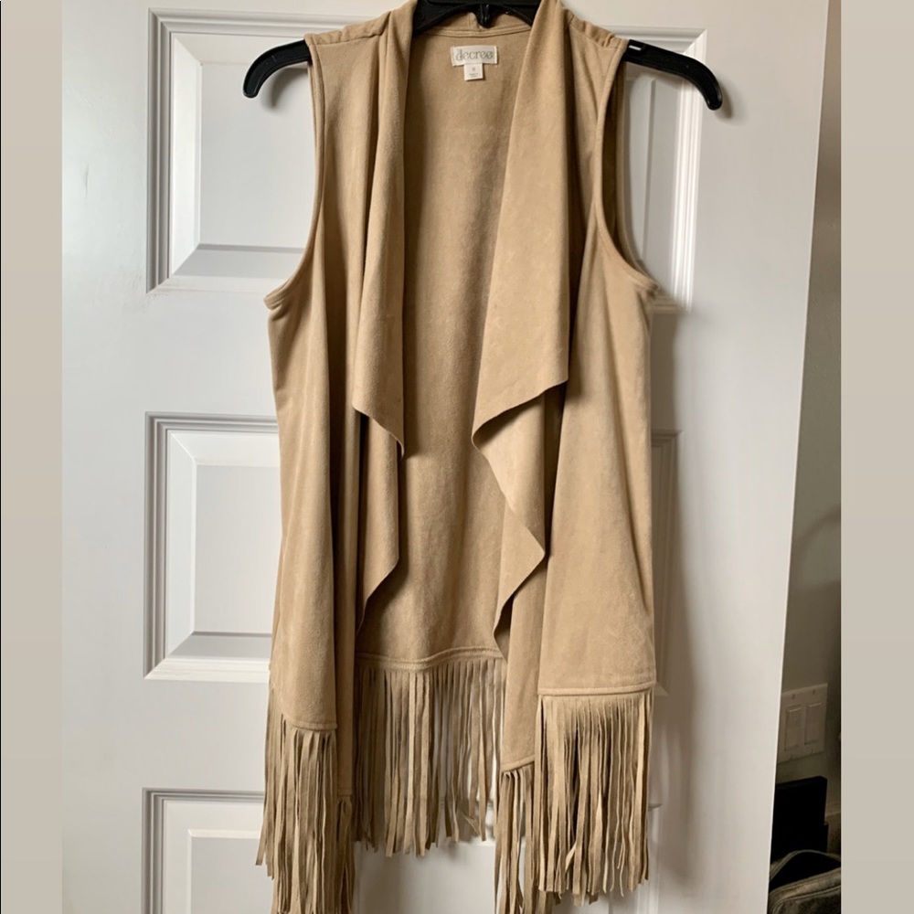 Fringe suede shawl